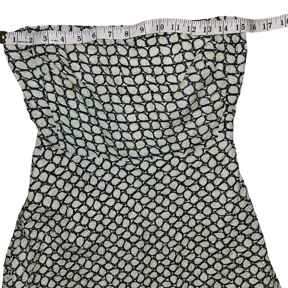 J.crew black green and white strapless midi dress